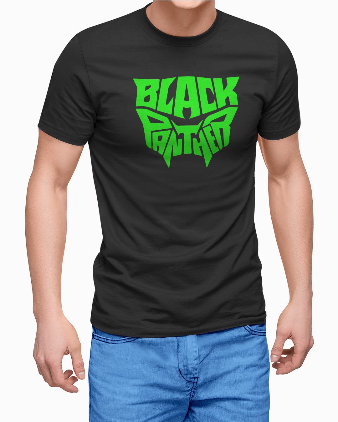 Black Panther Glow in dark Printed T-Shirt for men