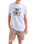 Holi Printed Round Neck Dry fit T-Shirt for Men/Women/Holi T-Shirt for Women/Couple Holi T-Shirt