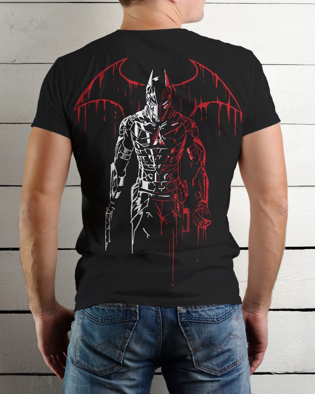 Punisher Graphic Printed Front and Back Printed Cotton Black T-Shirts