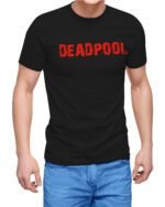 Deadpool Graphic Printed Front and Back Black Color Printed Cotton T-Shirt