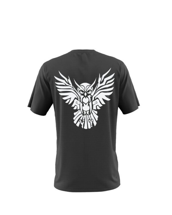 Eagle Wings Silver Graphic Printed Back Printed Cotton Black T-Shirts