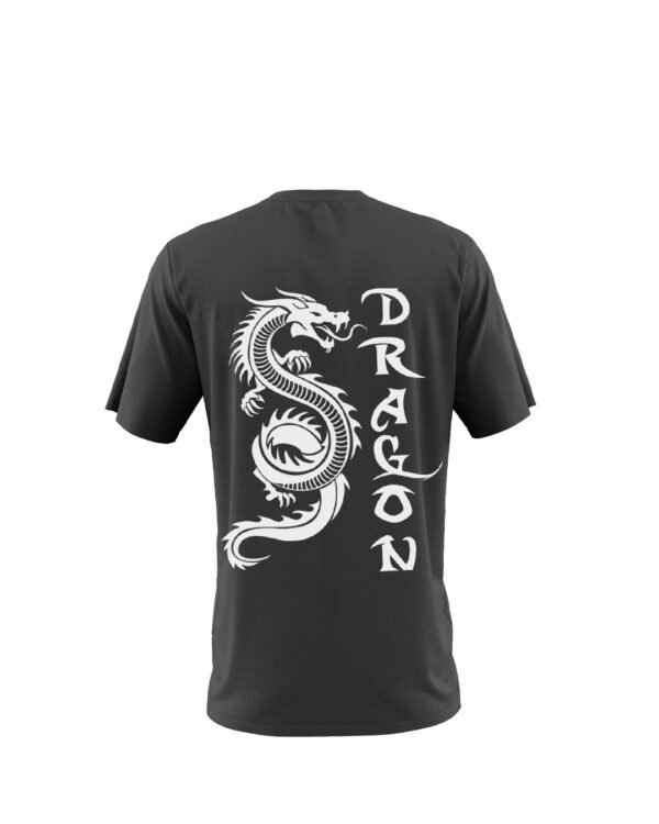 Dragon Silver Graphic Printed Back Printed Cotton Black T-Shirts