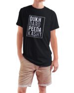 MountCart Store Dukh Dard Peeda Graphic Printed 100% Cotton T-Shirt - Regular Fit, Round Neck, Half Sleeves