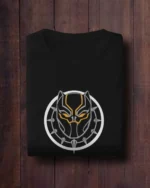 MountCart Store Wakanda Forever Black Panther Graphic Printed 100% Cotton T-Shirt - Regular Fit, Round Neck, Half Sleeves